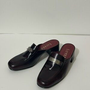 Lauren Ralph Lauren Dark Brown Leather Slip-On Shoes Size 5C